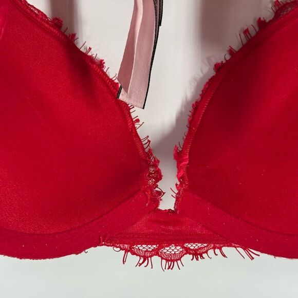 Victoria’s Secret Dream Angels Push up red lace padded bra size 32A - Picture 2 of 6
